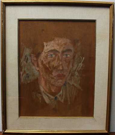 Pio Semeghini (Quistello 1878 - Verona 1964)"Testa" 1941olio su tavola, cm...