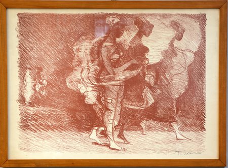 Salvatore Fiume (Comiso 1915 - Milano 1997)"Senza titolo"litografia, cm...