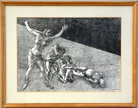 Francesco Messina (Linguaglossa 1900 - Milano 1995)"Senza titolo" litografia...