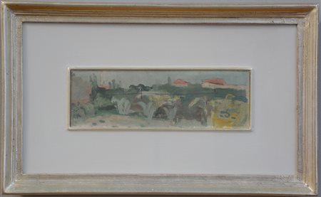 Carlo Dalla Zorza (Venezia 1903 - 1977)"Mazzorbo" 1944olio su cartone, cm...