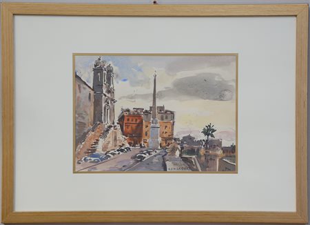 Silvio Consadori (Brescia 1909 - Burano 1994)"Roma Trinità dei Monti"...