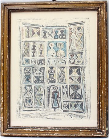 Massimo Campigli (Berlino 1895 - St. Tropez 1971)"Senza titolo" litografia a...
