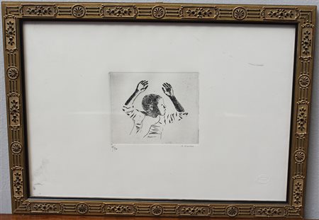 Xavier Bueno (Vera de Bidasoa 1915 - Fiesole 1979)"Figura" acquaforte (cm...