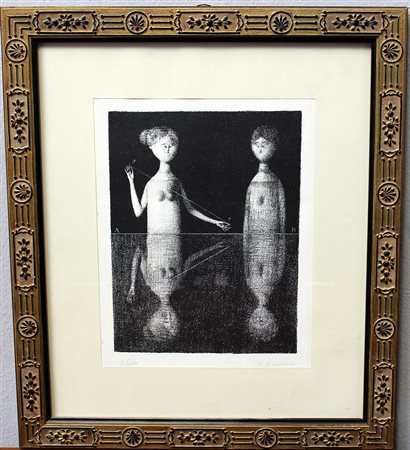 Antonio Bueno (Berlino 1918 - Fiesole 1984)"Figure" litografia monocroma (cm...