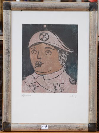 Enrico Baj (Milano 1924 - Vergiate 2003)"Generale" acquaforte (cm 48x34...