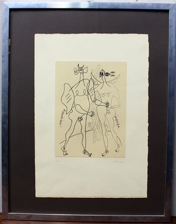 Georges Braque (Argenteuil 1882 - Parigi 1963)"Hésiodos et Mousa" acquaforte...