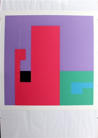 Bruno Munari (Milano 1907 - 1998)"Senza titolo" 1995 serigrafia a coloricm...