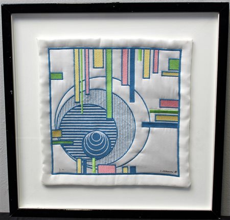 Luigi Veronesi (Milano 1908 - 1998)"Senza titolo" arazzo ricamato -...