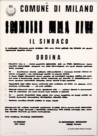 Emilio Isgrò (Barcellona Pozzo di Gotto 1937)"Neve", 1970serigrafia, cm 50...