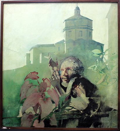 Sergio Saroni (Torino 1935 - 1991)"Dalla finestra" 1964 - 1965 olio su telacm...