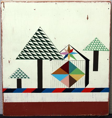 Clare Rojas (Columbus 1976)"Untitled" tempera su tavolacm 30x28...