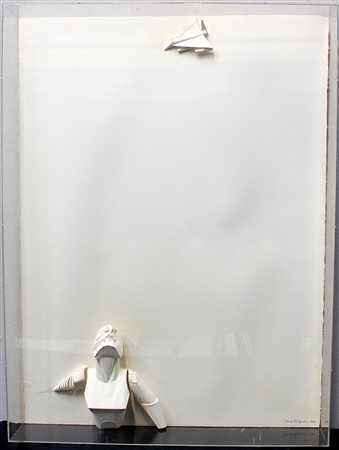 Gloria Argeles "Senza titolo" 1989 tecnica mista su cartoncinocm 77x57firmata...