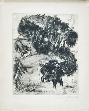Marc Chagall (Vitebsk 1887 - Saint Paul De Vence 1985)"Le lion et ane...