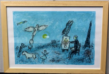 Marc Chagall (Vitebsk 1887 - Saint Paul De Vence 1985)"Peintre et son modele"...