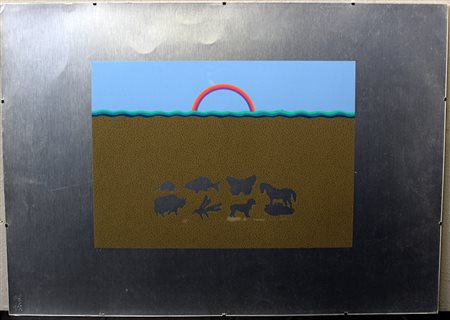 Milvia Maglione (Bari 1934)"Senza titolo" serigrafia a colori su cartoncino...