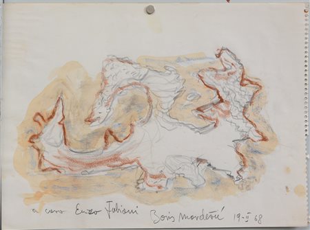 Boris Mardesic (Comiso 1922 - Fiume 2012)"Senza titolo" 1968tecnica mista su...