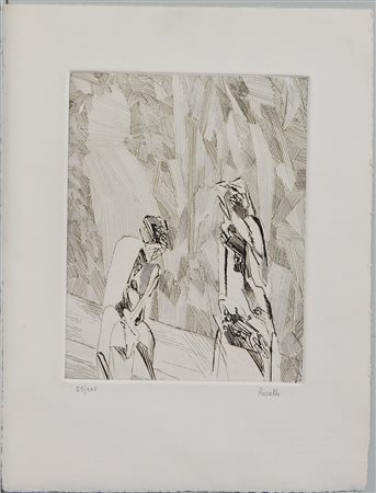 Mario Rossello (Savona 1927 - Milano 2000)"Senza titolo" acquaforte(lastra cm...