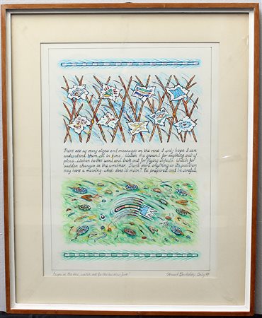 Stuart Barkeley (1944)"Senza titolo" 1977 tecnica mista su cartacm...