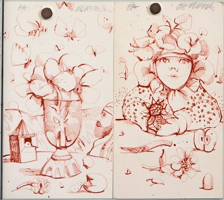 Antonio Possenti (Lucca 1933)"Senza titolo" lotto composto da due piccole...