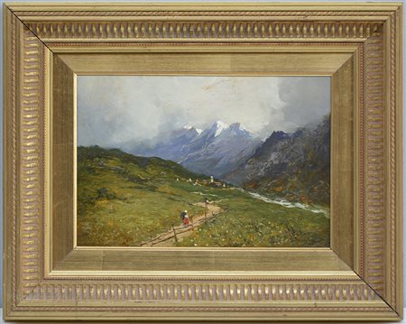 Giuseppe Buscaglione (Ariano Irpino 1868 - Rivoli 1928)"Paesaggio montano con...