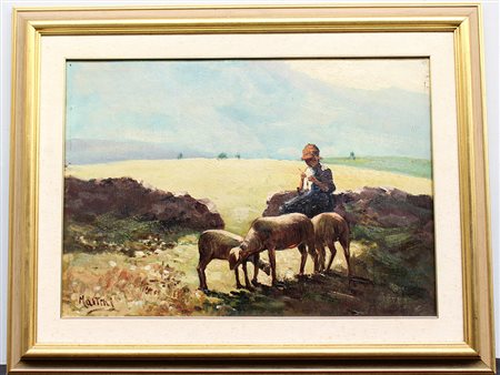 Artista del secolo XIX - “Meriggio estivo”, olio su compensato (cm 49x70)...