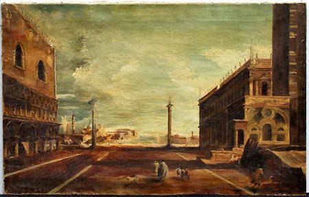 Ignoto “Venezia, piazza San Marco”, olio su tela (cm 47x74) (Difetti)