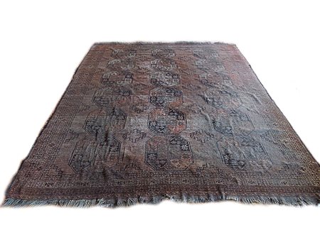 Tappeto Afghan, Turkestan Occidentale, inizio secolo XX. Decoro a "zampa...