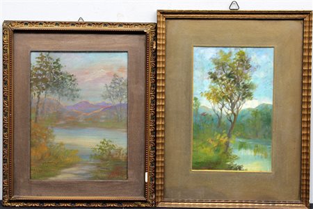 Nicola Laurenti Lotto composto da due paesaggi di diversa misura