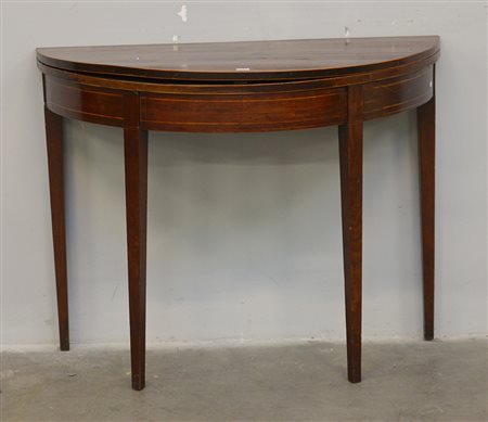 Console a demilune con piano a libro (cm 94x73x42) (difetti)