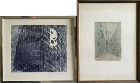 Lotto da un'acquaforte di Titina Maselli, firmata e numerata e un disegno di...