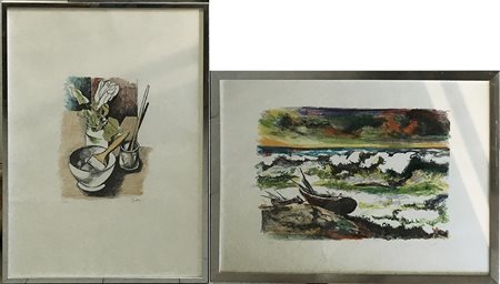 Renato Guttuso (Bagheria 1912 - Roma 1987)Lotto di due litografie a colori...