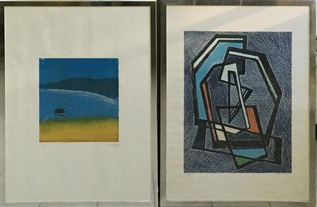 M. Radice, C. Mattioli, lotto di due litografie a colori firmate e numerate...