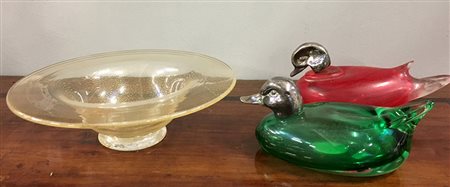 Manifattura di Murano. Lotto composto da un'alzatina di Nason in vetro...