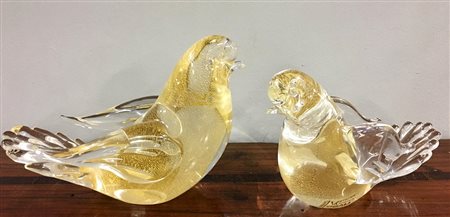 Vetreria Artistica ObalLotto composto da due piccole sculture in vetro...