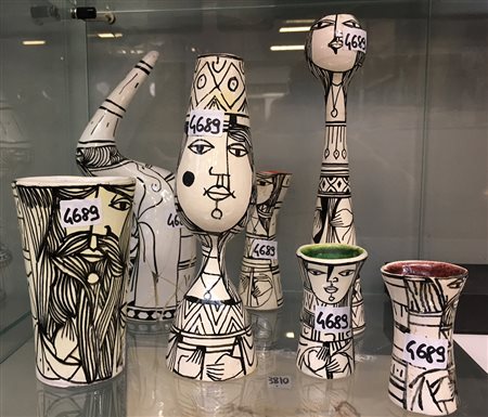 Elio Schiavon (Padova 1925 - Pordenone 2004)Lotto di sette oggetti in...