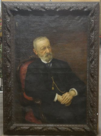 Ignoto, "Ritratto di Bianchi Giuseppe" olio su tela (cm 116x76) in cornice...