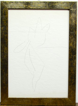 Ignoto "Senza titolo" schizzo a matita su cartoncinocm 36x25Firmato, datato e...