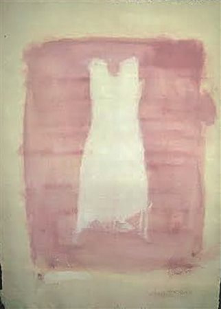 Pizzi Cannella Vestito tecnica mista su carta 40x60 autentica dell'artista su...