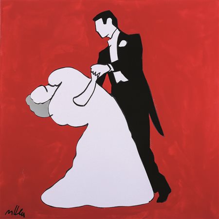 Marco Lodola Senza titolo acrilico su tela 100x100