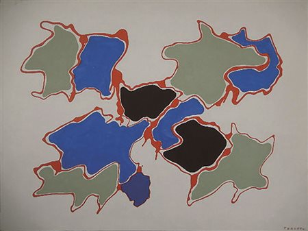 Giulio Turcato Arcipelago olio su tela inizi anni '70 60 x 80 archivio Turcato