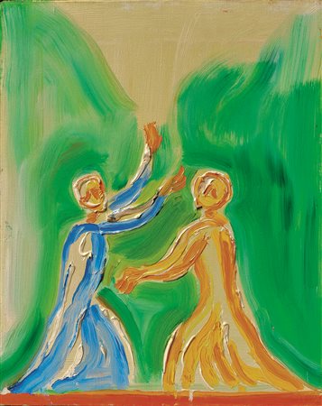 Virgilio Guidi Incontro olio su tela 40x50 del 1978 pubblicato catalogo...