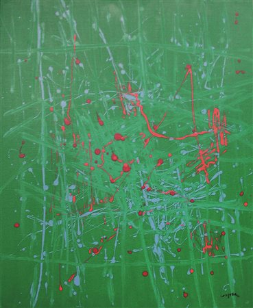 Antonio Corpora Itinerario olio su tela 1975 80x100 pubblicato e archiviato...