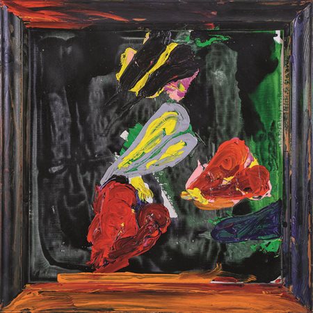 Mario Schifano Senza titolo acrilico su tela degli anni 80 60x60 cornice...