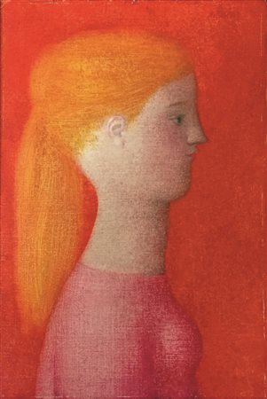 Antonio Bueno Profilo Biondo del 1979 olio su cartone 20x30 archivio Bueno