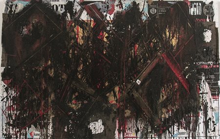 Marco Grassi Pho Parete A1 2007 tecnica mista su tela 155x245 autentica...