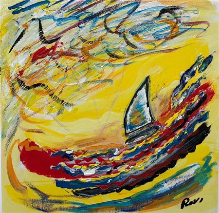 ROVI Navigando n°2 Tecnica mista su tela cm 25x25