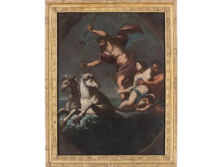Anonimo Anonimo (XVIII secolo) Nettuno e Anfitrite 98x72 cm Olio su tela