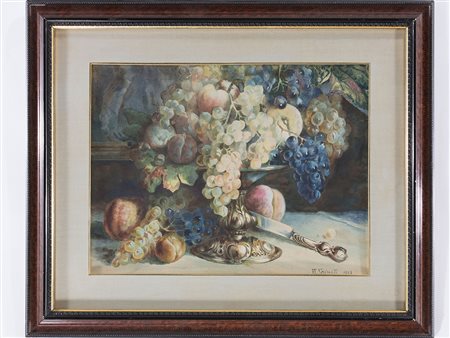 A. Casnati A. Casnati (XX secolo) Natura morta 36,5x49 cm Acquarello su carta