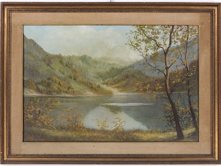Carlo Tei Carlo Tei (XX secolo) Paesaggio 70x100 cm Olio su tela