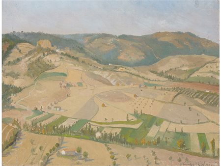 Giuseppe Calvi Giuseppe Calvi (1895-1983) Paesaggio 58x75,5 cm Olio su tela